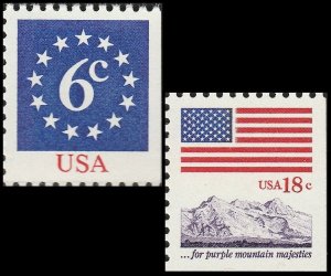 US 1892-1893 Old Glory & Anthem 6c 18c set 2 MNH 1981