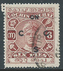India-Cochin, Sc #O11, 6p Used