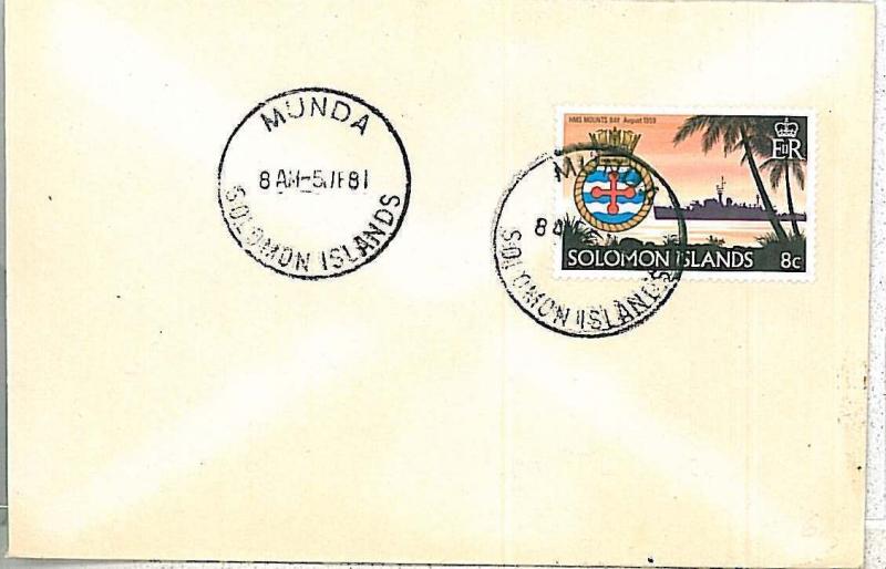 POSTAL HISTORY  - SOLOMON ISLAND : MUNDA postmark on COVER 1981