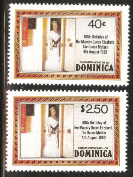 DOMINICA Scott 676-677 MNH** 1980 Queen Mother 80th birthday set