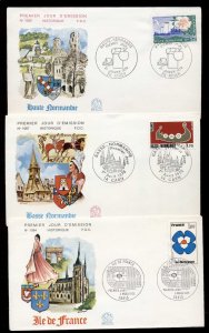 France 1978 Regions of France 3x FDC