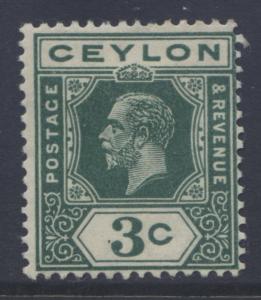 CEYLON -Scott 202- KGV - Definitive- 1912- Wmk 3 - Mint -Single 3c Stamp1