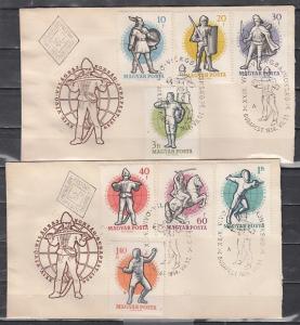 Hungary, Scott cat. 1241-1248. World Fencing Championship. 2 First day covers. ^