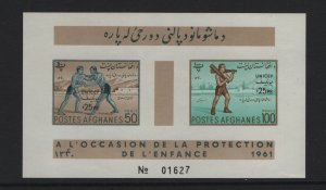 Afghanistan  #502-503a   MNH  1961  sheet children`s day Imperf.