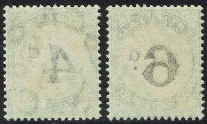 TRINIDAD 1905 POSTAGE DUE 4D AND 6D WMK MULTI CROWN CA