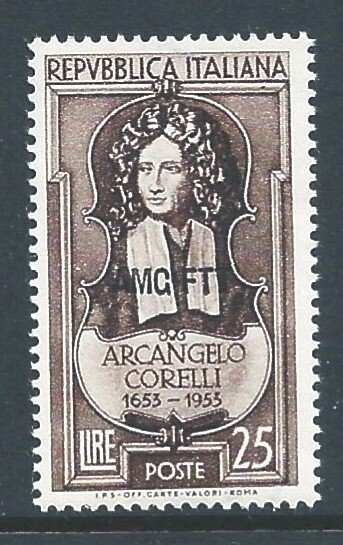 Trieste Zone A #168 NH Corelli Birth Anniv. Issue Ovptd. A.M.G./F.T.T.