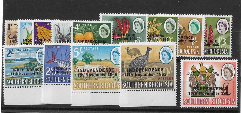 Rhodesia Sc #208-221  set of 14 NH VF