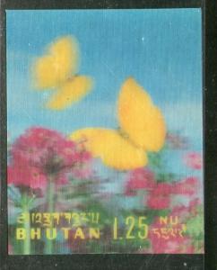 Bhutan 1968 Butterfly Insect Moth Papillon Exotica 3D Stamp Sc 95b MNH # 4006