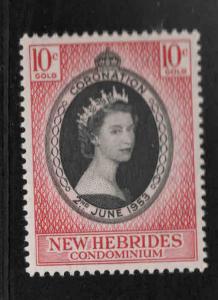 New Hebrides (British) Scott 77 MNH**1953 Coronation stamp