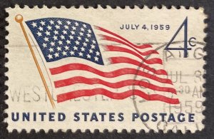 US #1132 Used F/VF 4c July 4 USA Flag 1959 [B39.2.4]