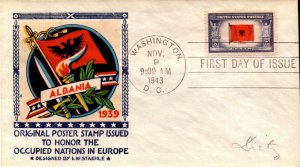 Scott 918 - Albania Staehle FDC Addressed Poster Stamp Cachet Planty 918-24