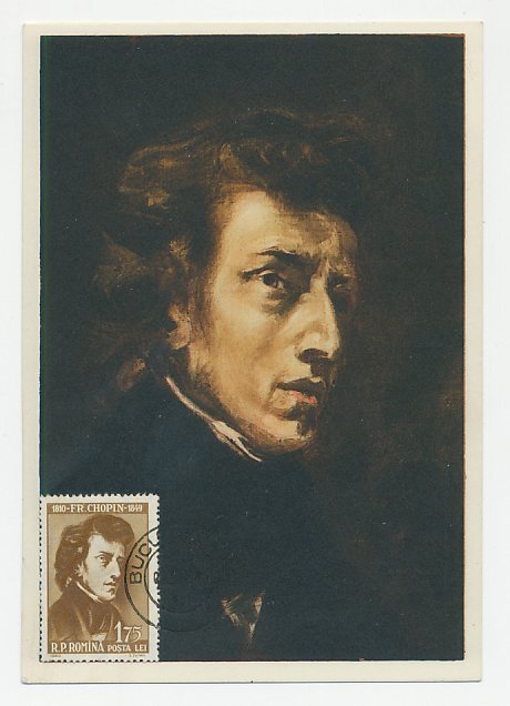 Maximum card Rumania 1965 Frederic Chopin - Composer