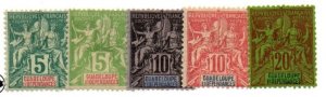 Guadeloupe 30-33 & 36 Mint Hinged