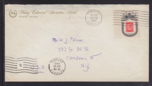 CANADA 1962 KING EDWARD SHERATON HOTEL COVER & 3x POSTCARDS UNUSED