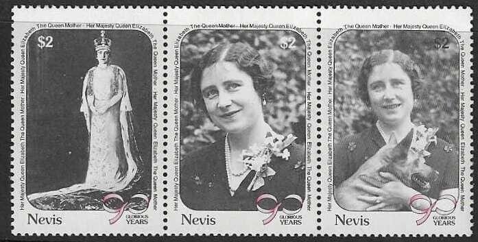 NEVIS SG555/7 1990 QUEEN MOTHER 90th BIRTHDAY MNH