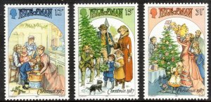 ISLE OF MAN 1987 Christmas; Scott 344-46, SG 358-60; MNH