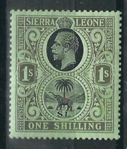 Sierra Leone 134 SG 143 1S- Black on emerald MH VF 1921 SCV $17.50