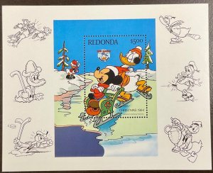 Redondo Disney 1984 Christmas Souvenir Sheet Mickey & Donald Duck