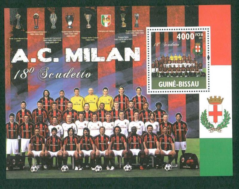 FOOTBALL - GUINEA BISSAU - 2011 SOUVENIR  SHEET :  MILAN