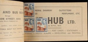 FIJI 1940 KGVI Booklet 3/-. SG SB3a cat £1200. Very rare.