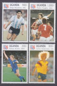 1993 Uganda 1249,1252-1254 1994 FIFA World Cup in USA 7,50 €