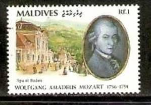 Maldives Island 1991 Musician - MOZART - Spa at Baden Member Masonic Lodge Fr...