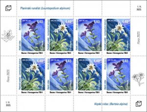 Bosnia and Herzegovina Mostar 2023 MNH Stamps Mini Sheet Flowers