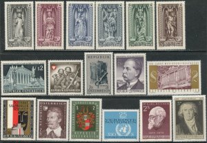 AUSTRIA Sc#830//887 1969-70 19 Different Complete Commems OG Mint NH/H