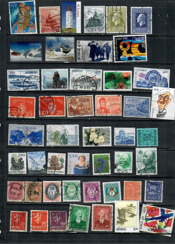 NORWAY MIX X 48 ALL DIFFERENT USED LOT O 