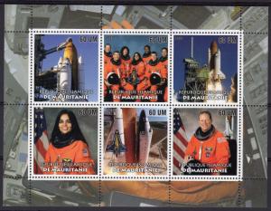 Mauritania 2003 Columbia Disaster Space  Sheetlet # 2  (6) Perforated MNH