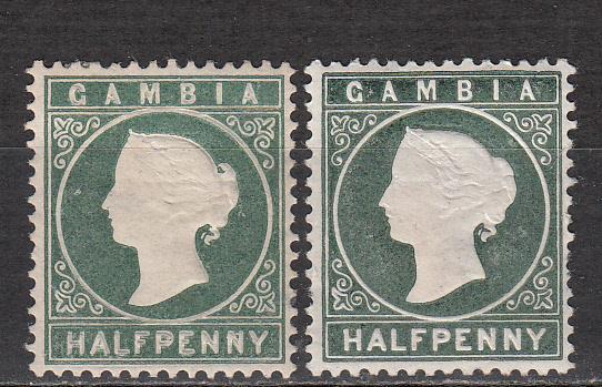Gambia - 1886 QV 1/2p stamp lot - MH (7978)
