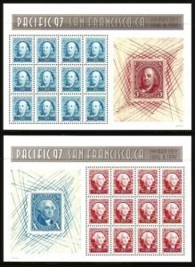 US.#3139-3140  PACIFIC 97  - (2) PANES of 12 NH - VF - CV$52.50 (ESP#H-407)