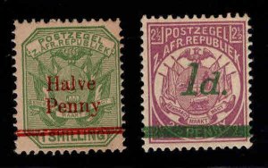 Transvaal Scott 162-163 surcharged stamp