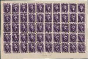 U.S.  PECKMORE ESSAY, Sheet of FIFTY, Violet, RARE DOUBLE IMPRESSION**** (31021) 