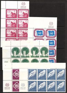 UN 5ea Early Name Blocks of 8 OGNH