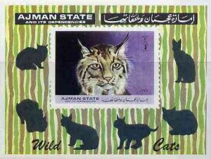 Ajman 1972 Wild Cats imperf m/sheet unmounted mint, Mi BL...
