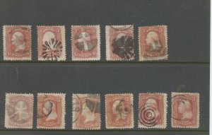 # 88 x 5, 94 x 6. Fancy cancel lot. Most are sound. CV $ 225.00