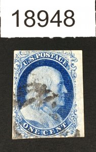 MOMEN: US STAMPS # 9 IMPERF USED LOT #18948