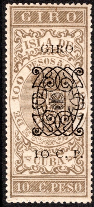 Cuba, Drafts, #128, 1cc, Type IV o/p, Revenue Stamp