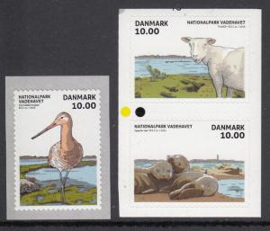 Denmark MNH 2015 Set of 3 Wildlife - The Wadden Sea National Park