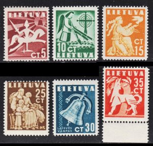 Lithuania Scott 317-22 complete set F to VF mint OG NH.