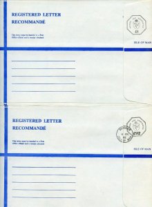 ISLE OF MAN  LOT  OFFICIAL REGISTERED LETTER POSTAL ENVELOPES ETC MINT & USED 