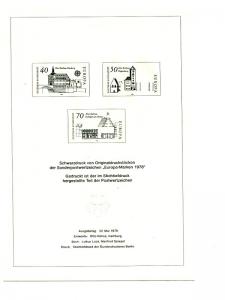 Germany official rare black print Europa 1978 VF NH - Lakeshore Philatelics