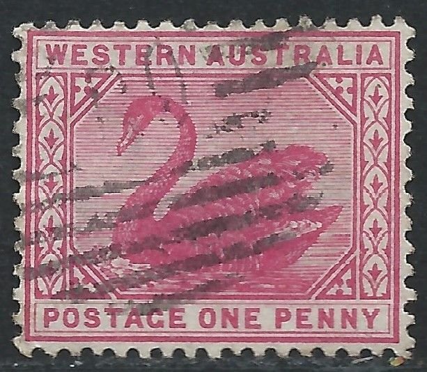 Western Australia 1890 - 1d carmine wmk Crown CA - SG95 used