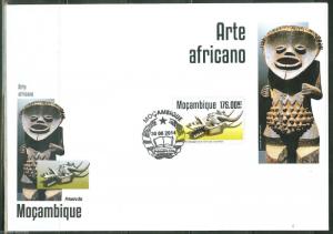 MOZAMBIQUE 2014 AFRICAN  ART SOUVENIR SHEET  MINT FIRST DAY COVER