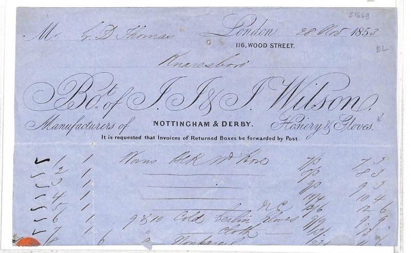 GB Cover EL *Hosiery & Gloves* Manufacturers  Knaresborough Entire 1853 BD121 