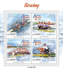 SIERRA LEONE - 2015 - Rowing - Perf 4v Sheet - Mint Never Hinged