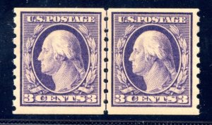 US SCOTT #394 LINE PAIR MINT-VF-XF-OG-LH W/ PF CERT (4/10/24 GP)