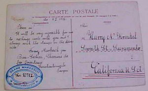 BRITISH TURKEY ESTANBUL 1912 TO USA on PICTURE CARD TO USA