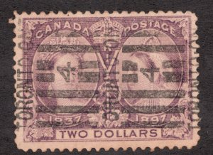 1897 Canada Sc# 62 - $2 Two Dollars - Victoria's Diamond Jubilee - Used Cv$600